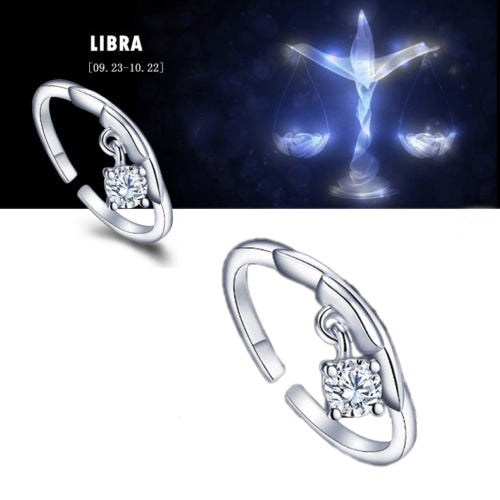 Zodiac sign adjustable Rings