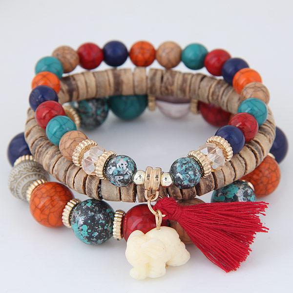 Bohemian Elephant Charm Bracelet