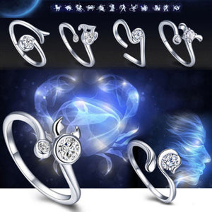 Zodiac sign adjustable Rings