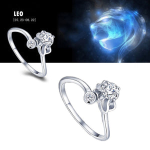 Zodiac sign adjustable Rings