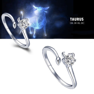 Zodiac sign adjustable Rings