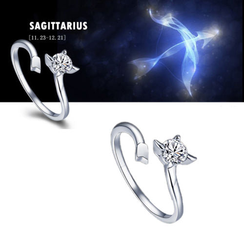 Zodiac sign adjustable Rings