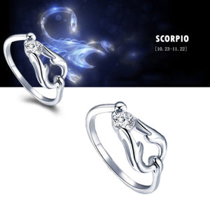 Zodiac sign adjustable Rings