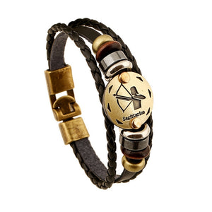 Leather Zodiac Sign Bracelet