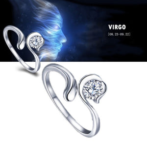 Zodiac sign adjustable Rings